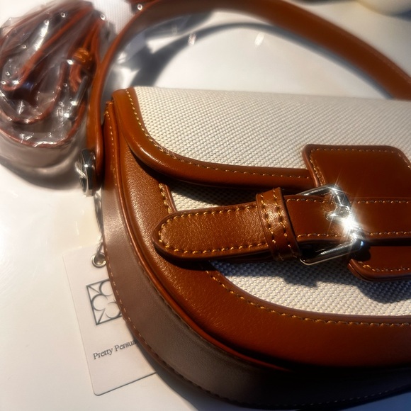 NWT Pretty Persuasions Shoulder and Crossbody Bag in Cream & Brown - Picture 7 of 7